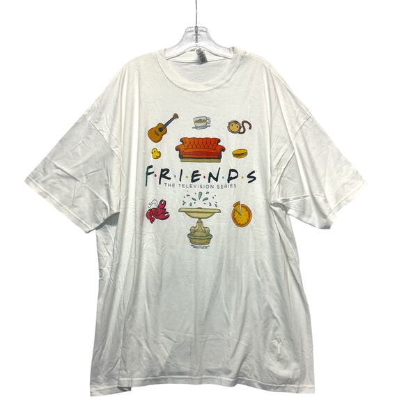 M&O Gold Other - Friends TV Series Graphic Tee 3XL White Cotton T Shirt Couch Central Perk Adult